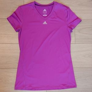 Adidas Purple Athleisure Climate Lite Gym Short Sleeve Shirt Size M